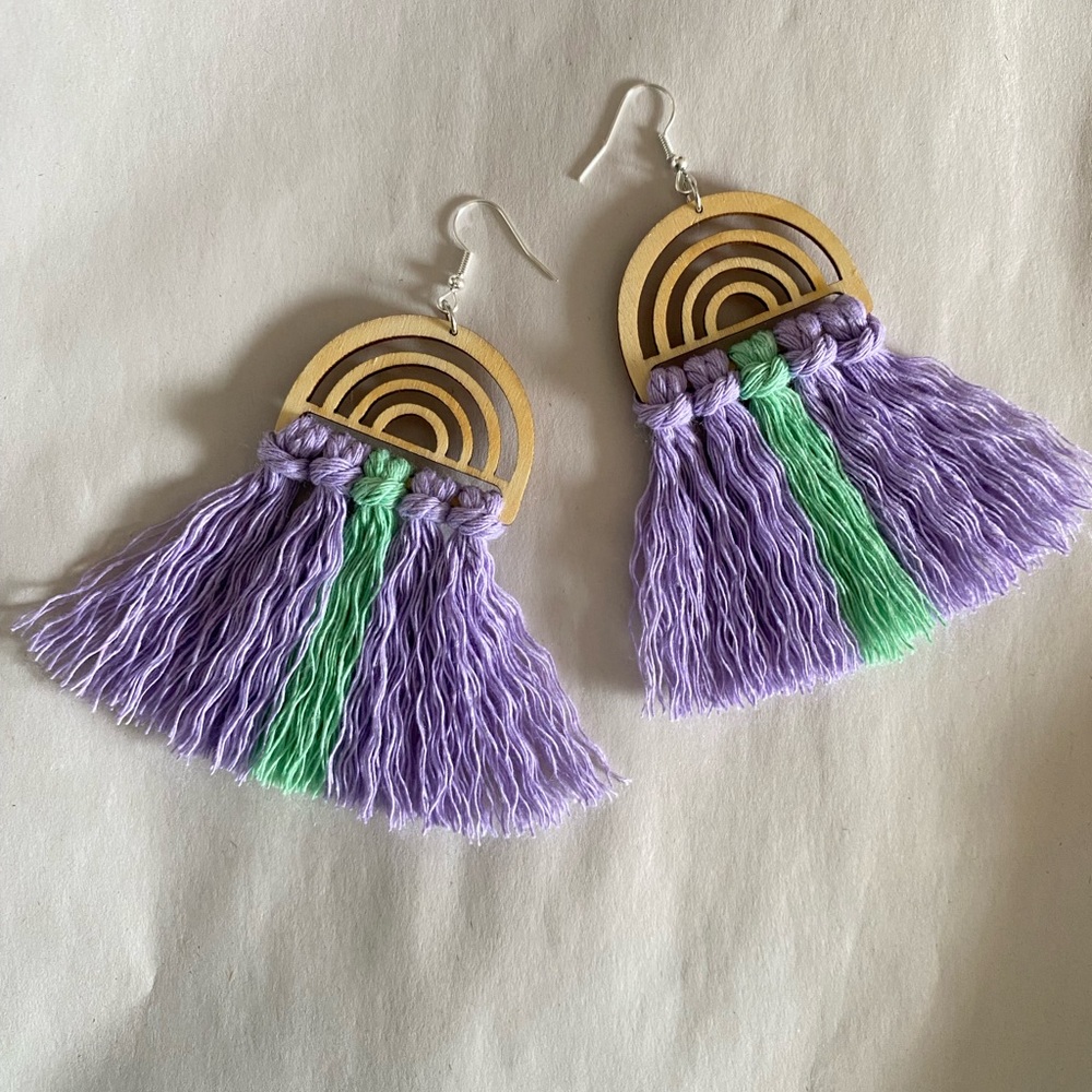 Macrame earrings - Picture 3 of 3